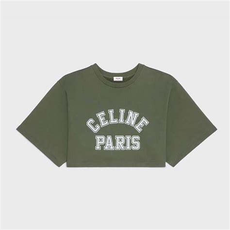 celine t shirt green|Celine t shirt for women.